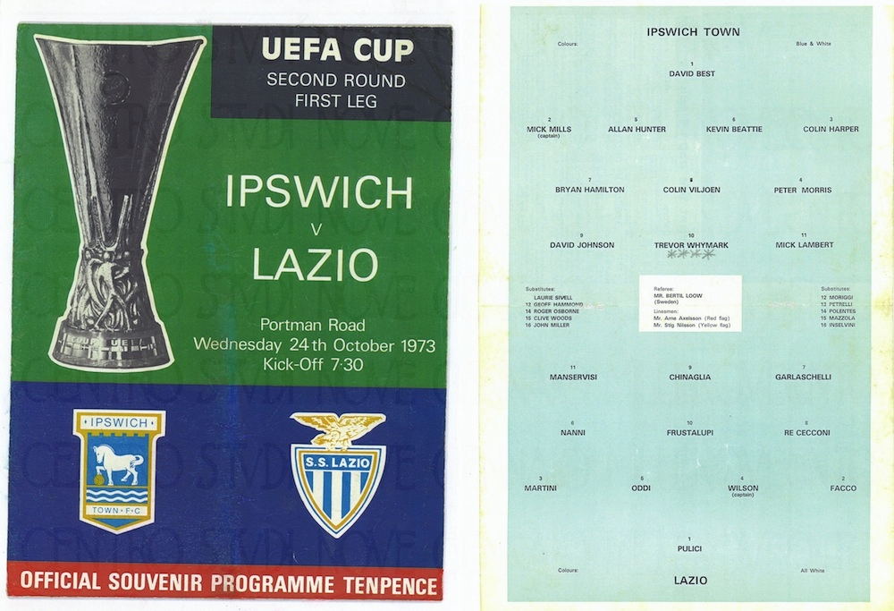 1973 24 OTTOBRE IPSWICH-LAZIO 4-0
